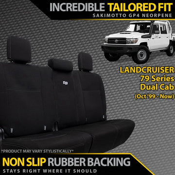 Toyota LC 79 Series Dual Cab Neoprene Rear Row Seat Covers (Available) - Brixton 4x4 - Buy Online Now!